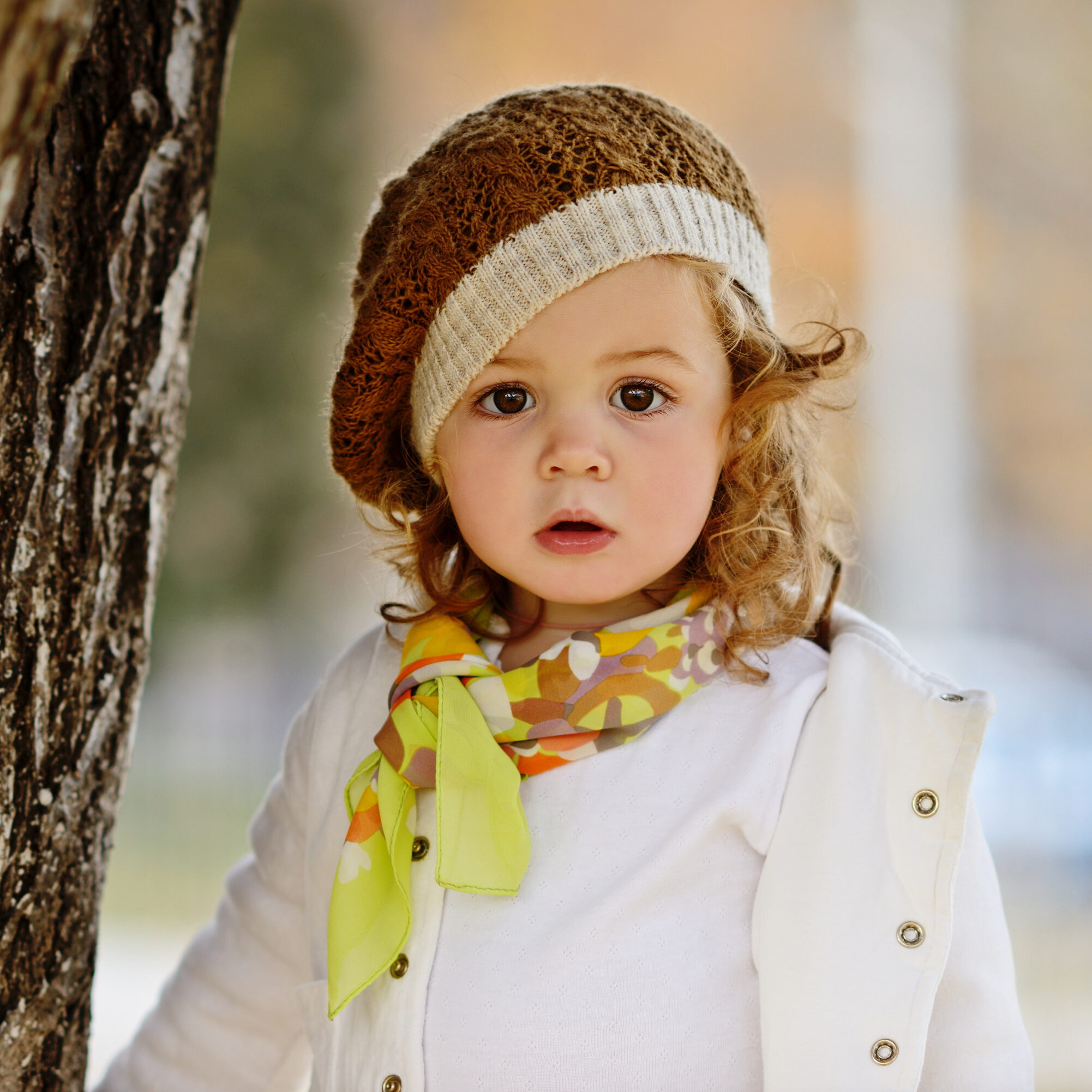 girl by tree